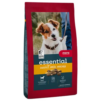 Mera essential univit mix menü, Hundefutter für alle Altersgruppen, Mix-Menü, gesunde Haut und glänzendes Fell, Made in Germany.