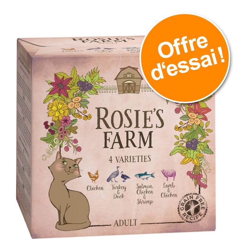 Offre d'essai Rosie's Farm Adult 4 x 100 g pour chat
