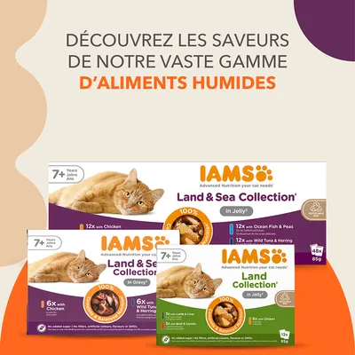 IAMS Advanced Nutrition Senior 7+ Land & Sea Collection en sauce pour chat
