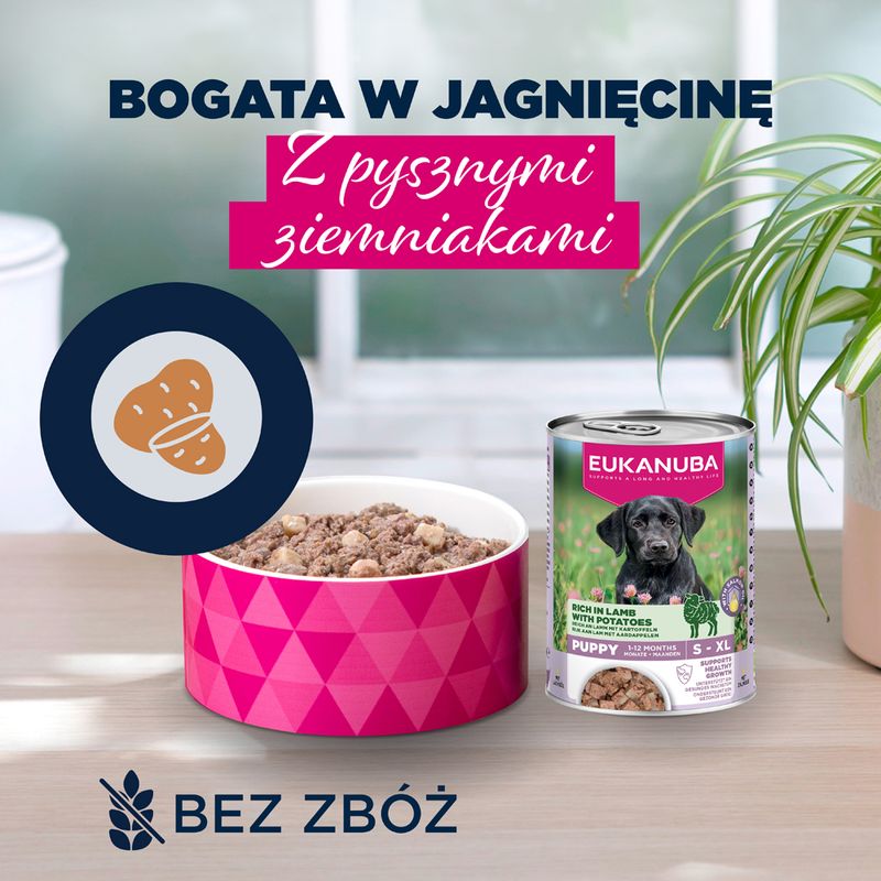 Eukanuba Puppy, jagnięcina z ziemniakami