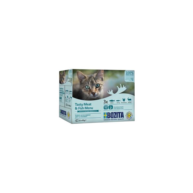 Bozita Stukjes in Saus als Mixpakket 12 x 85 g Kattenvoer
