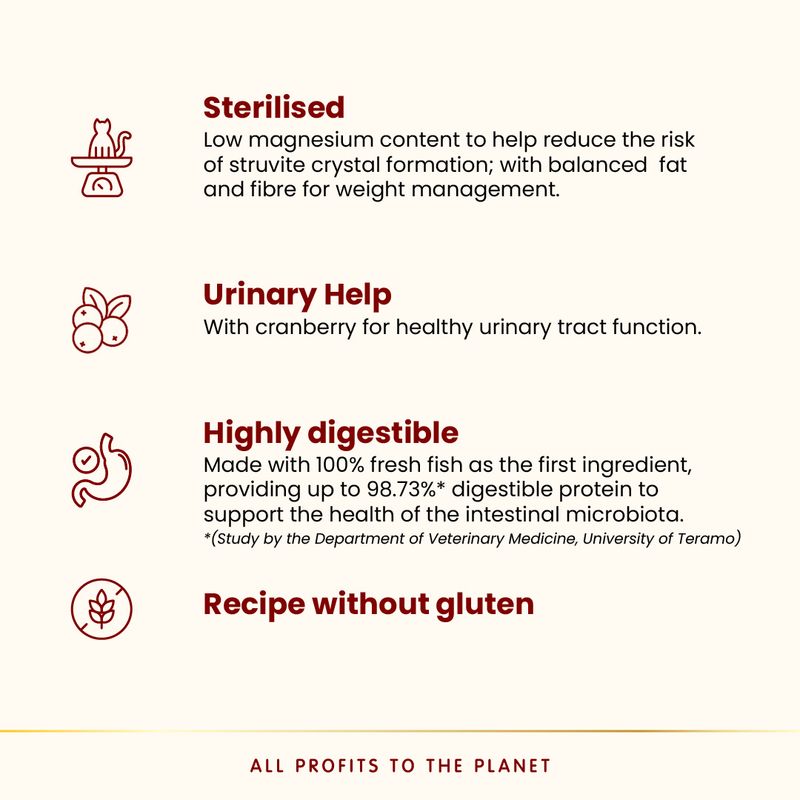 Almo Nature HFC Longevity Sterilized farkassügér & aranydurbincs