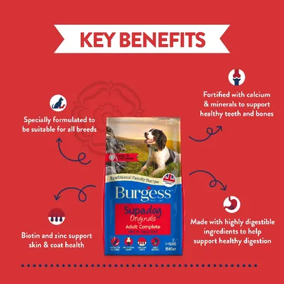 Burgess Supadog Adult Complete with Tasty Beef - Economy Pack: 2 x 12.5kg Burgess Supadog Adult Complete with Tasty Beef - Economy Pack: 2 x 12.5kg