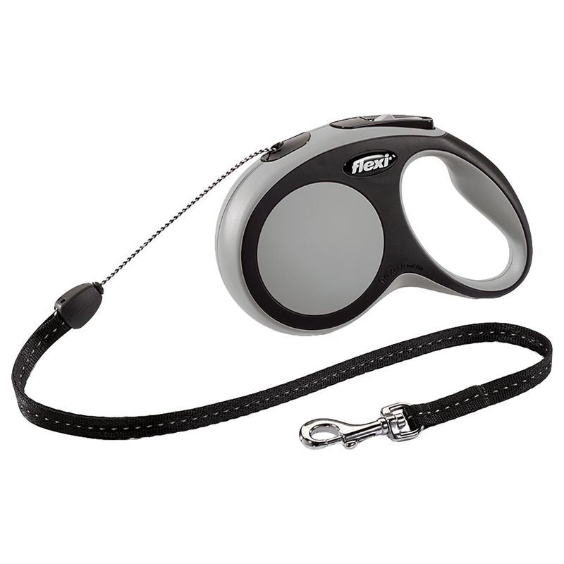 Guinzaglio avvolgibile a corda flexi New Comfort S grigio