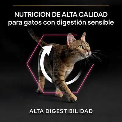 NUTRICIÓN DE ALTA CALIDAD para gatos con digestión sensible. ALTA DIGESTIBILIDAD