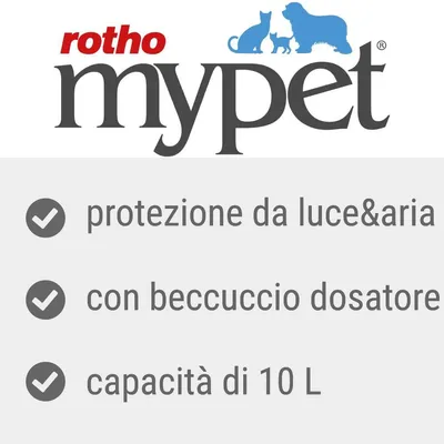 rotho mypet, protezione da luce&aria, con beccuccio dosatore, capacità di 10 L