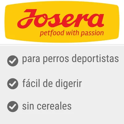Josera petfood with passion. Para perros deportistas, fácil de digerir, sin cereales.