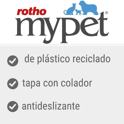 rotho mypet: de plástico reciclado, tapa con colador, antideslizante