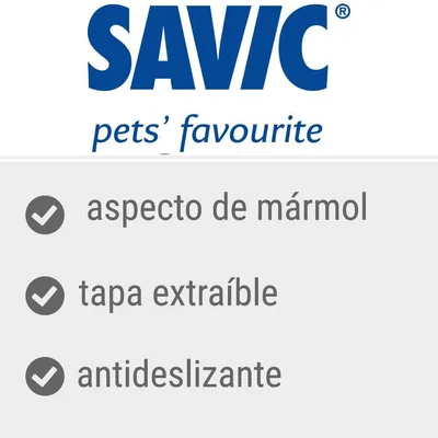 SAVIC pets’ favourite. aspecto de mármol, tapa extraíble, antideslizante.