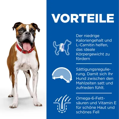 Vorteile: Niedriger Kaloriengehalt und L-Carnitin fördern ideales Körpergewicht. Sättigungsregulierung für Zufriedenheit zwischen Mahlzeiten. Omega-6-Fettsäuren und Vitamin E für Haut und Fell.
