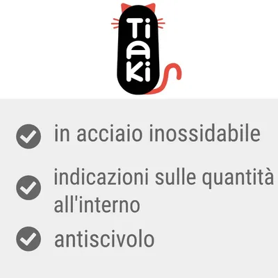 Tiaki. in acciaio inossidabile, indicazioni sulle quantità all'interno, antiscivolo