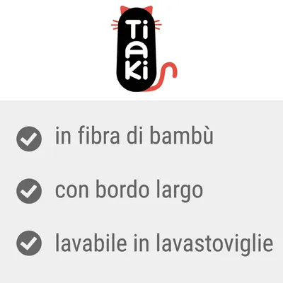 Tiaki. In fibra di bambù, con bordo largo, lavabile in lavastoviglie.