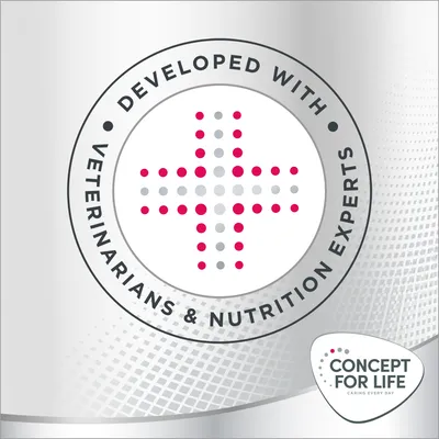 Tekst in het Engels: Developed with veterinarians & nutrition experts. Concept for Life – Caring every day.