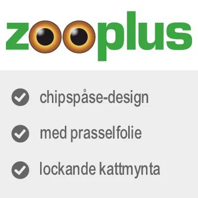 zooplus, chipspåse-design, med prasselfolie, lockande kattmynta