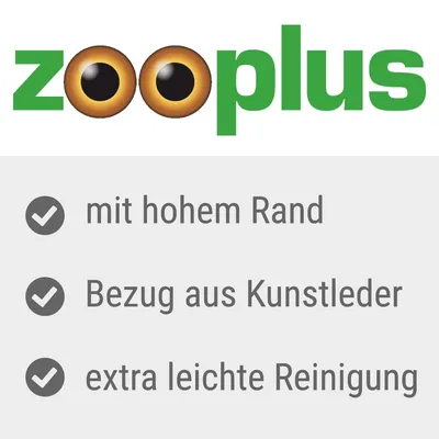 zooplus; mit hohem Rand, Bezug aus Kunstleder, extra leichte Reinigung (text v nemčine)