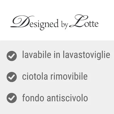 Designed by Lotte, lavabile in lavastoviglie, ciotola rimovibile, fondo antiscivolo