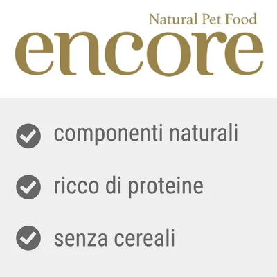 encore Natural Pet Food, componenti naturali, ricco di proteine, senza cereali