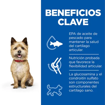 Beneficios clave: EPA de aceite de pescado para la salud del cartílago articular, nutrición probada para la flexibilidad articular, glucosamina y condroitín sulfato para cartílago sano.