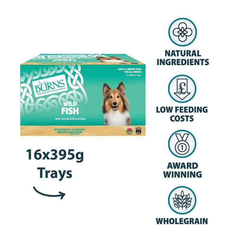 Burns natvoer voor honden 16 x 395 g