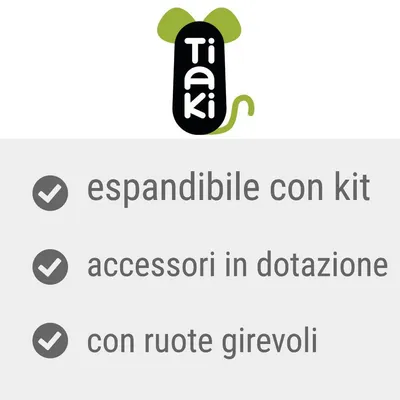 Tiaki, espandibile con kit, accessori in dotazione, con ruote girevoli