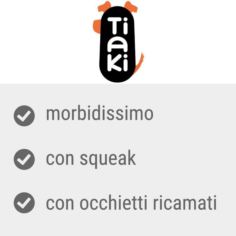 Tiaki, morbidissimo, con squeak, con occhietti ricamati