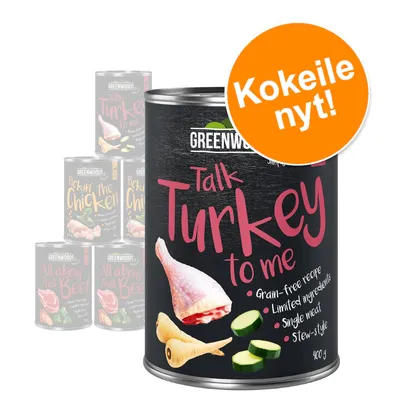 Greenwoods-kokeilupakkaus, monta makua 6 x 400 g