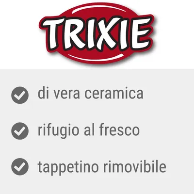TRIXIE, di vera ceramica, rifugio al fresco, tappetino rimovibile