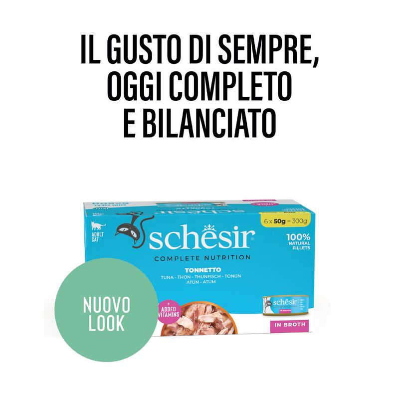 Schesir Complete Nutrition Filetti in brodo 6 x 50 g Umido per gatto