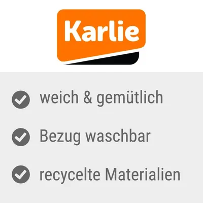 Karlie. Weich & gemütlich, Bezug waschbar, recycelte Materialien.