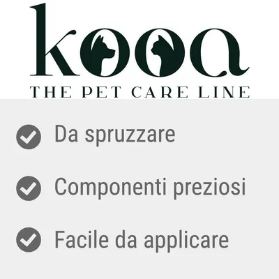 kooa THE PET CARE LINE. Da spruzzare, componenti preziosi, facile da applicare.