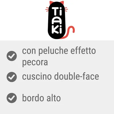 Tiaki. con peluche effetto pecora, cuscino double-face, bordo alto