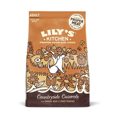 Adult grain free recipe with chicken, duck and sweet potatoes. Proper meat, no meat meal or fillers. Countryside Casserole. Complete nutrition. Adult grain free recipe with chicken, duck and sweet potatoes. Proper meat, no meat meal or fillers. Countryside Casserole. Complete nutrition.