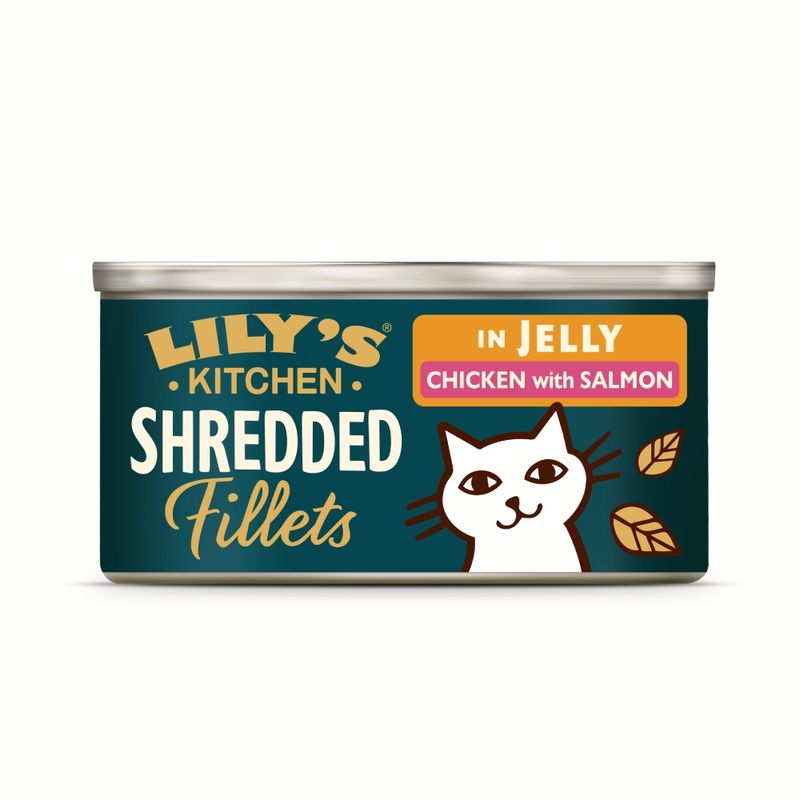 Lily's Kitchen Lily'S Kitchen Shredded Fillets Chicken Salmon Adult Wet Cat Food pet food packaging