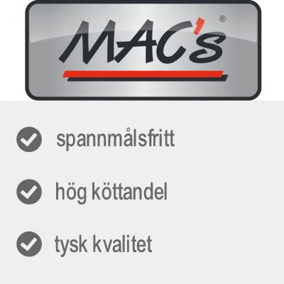 MAC's, spannmålsfritt, hög kötthalt, tysk kvalitet