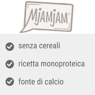 Mjamjam senza cereali, ricetta monoproteica, fonte di calcio