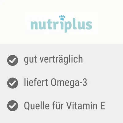 Nutriplus. Gut verträglich, liefert Omega-3, Quelle für Vitamin E.