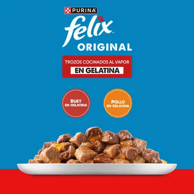 Felix Estándar 120 x 85 g - Jumbopack - Vacuno y pollo Felix Estándar 120 x 85 g - Jumbopack - Vacuno y pollo