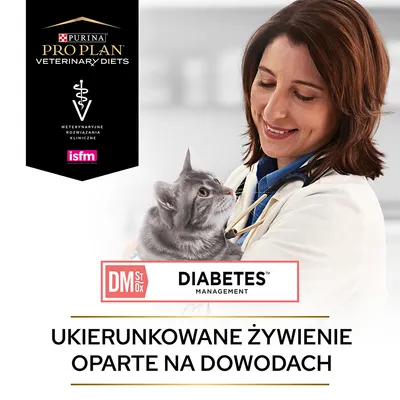 Purina Pro Plan Veterinary Diets, DM St/Ox Diabetes Management. Weterynaryjne rozwiązania kliniczne ISFM. Ukierunkowane żywienie oparte na dowodach.