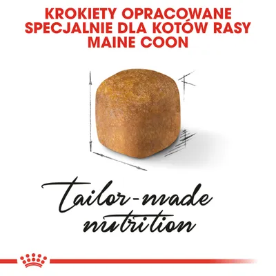 Krokiety opracowane specjalnie dla kotów rasy Maine Coon. Tekst: tailor-made nutrition.