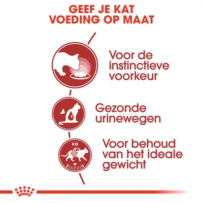 Geef je kat voeding op maat: voor de instinctieve voorkeur, gezonde urinewegen en voor behoud van het ideale gewicht.
