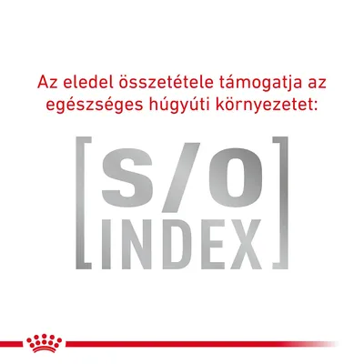 Az eledel összetétele támogatja az egészséges húgyúti környezetet: [s/o] INDEX