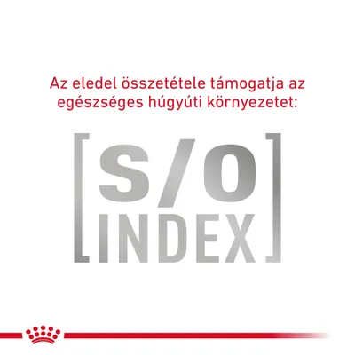 Az eledel összetétele támogatja az egészséges húgyúti környezetet: [s/o] INDEX