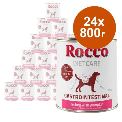 Rocco Diet Care Gastrointestinal консервирана храна за кучета, Turkey with pumpkin, 24×800 г. Видими надписи: Low in fat.