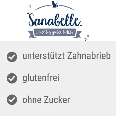 Sanabelle. Unterstützt Zahnabtrieb, glutenfrei, ohne Zucker.