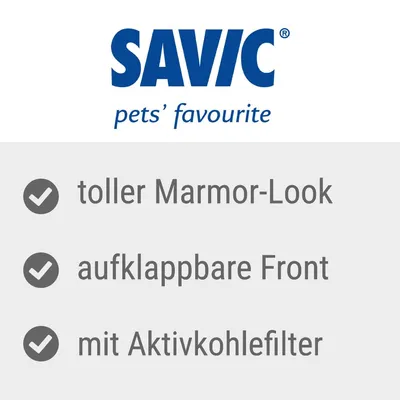 Savic. Aspect de marmură, față rabatabilă, cu filtru de cărbune activ.