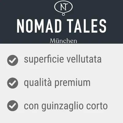 Nomad Tales München: superficie vellutata, qualità premium, con guinzaglio corto