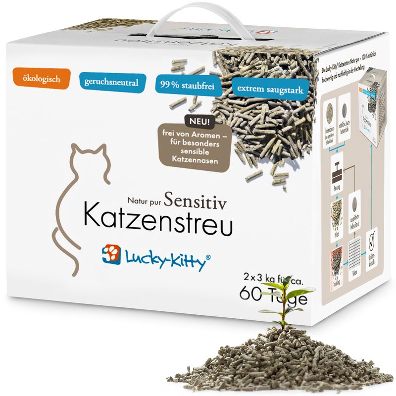 Lucky Kitty stelivo pro kočky "Natur Pur" - Sensitiv