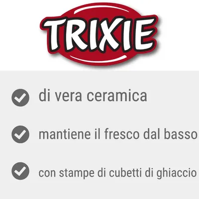 Trixie. di vera ceramica, mantiene il fresco dal basso, con stampe di cubetti di ghiaccio.