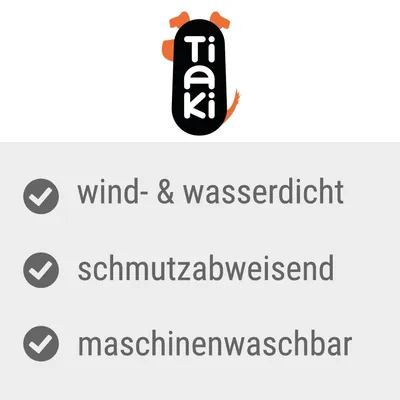 Tiaki. Eigenschaften: wind- und wasserdicht, schmutzabweisend, maschinenwaschbar.