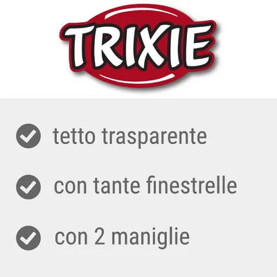 TRIXIE, tetto trasparente, con tante finestrelle, con 2 maniglie